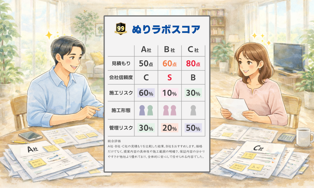 ぬりラボスコアの比較イメージ