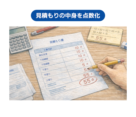 見積もりの中身を点数化