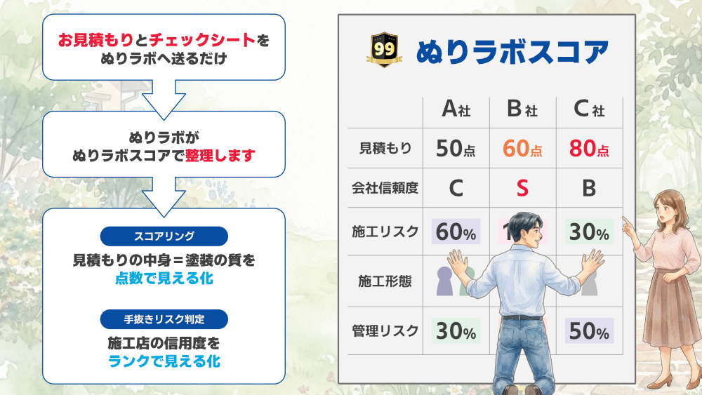 ぬりラボススコアで失敗をさらに減らせる
